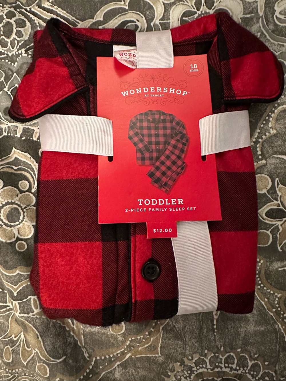 NWT- Wondershop Toddler Red & Black Plaid Pajama Set